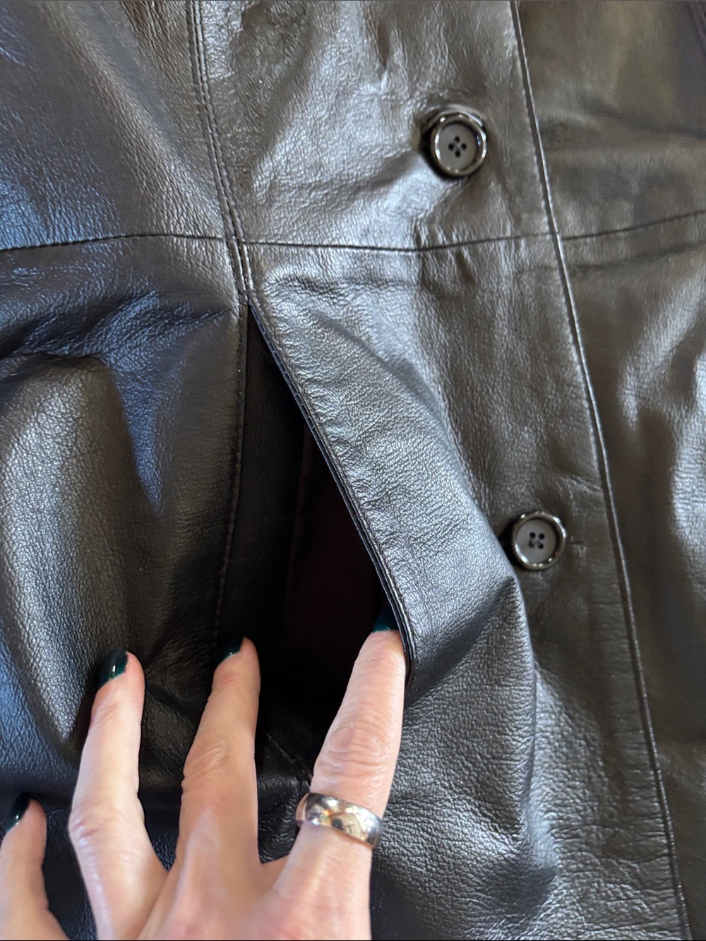 EUC Sonoma Black Leather Button-Front Jacket - Picture 6 of 7